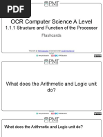 OCR Computer Science A Level: 1.1.1 Structure and Function of The Processor