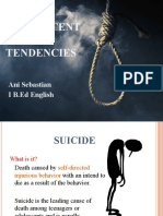 Adolescent Suicide Tendencies PPT - Ani Sebastian