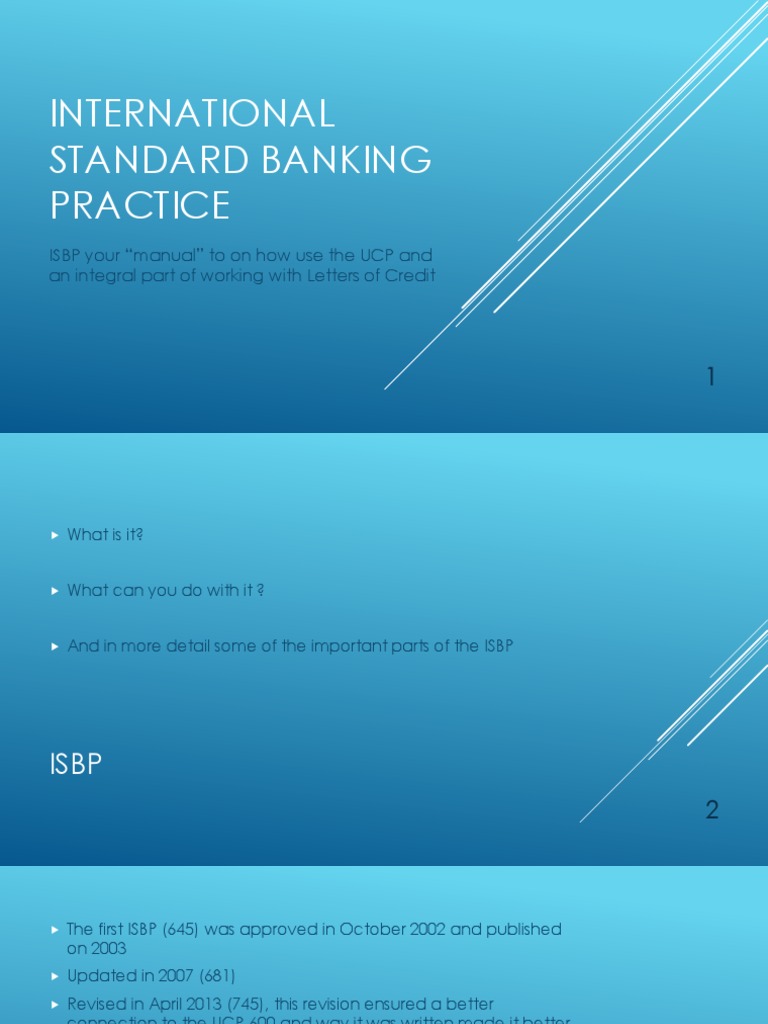 Understanding ISBP: A Guide to Practice | PDF | Letter Of Credit | Business