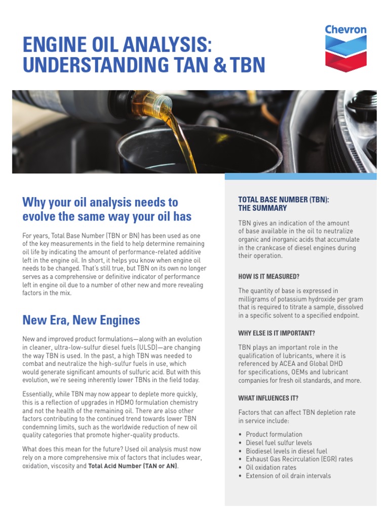 Engine Oil Analysis Understanding Tan and TBN 01-28-2019 | PDF | Motor ...