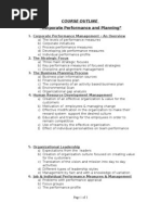 Course Outline - Corporate Performance and Planning