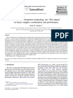 Pattern of Information Technology Use: The Impact On Buyer-Suppler Coordination and Performance