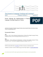 Factors Affecting The Implementation of Primary School English Language Teaching Programs in Turkey (#567589) - 749669
