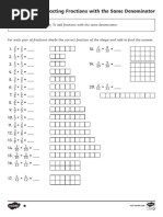 Adding and Subtracting Fractions Worksheet