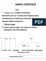 The Simple Sentence: Clause Patterns