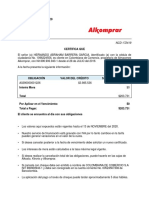 Certificado de estado de cuenta Alkomprar Octubre 2020
