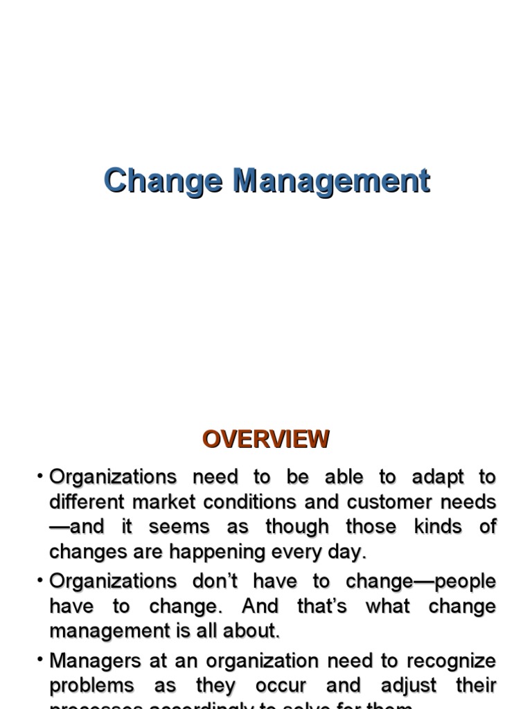 Change Management Intro Ob | PDF | Organization Development | Action ...