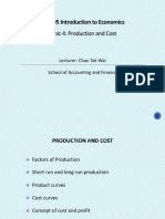AF1605 Introduction to Economics: Production and Cost Curves