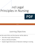 Ethical and Legal Principles in Nursing: - FEKADU AGA