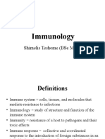 Immunology: Shimelis Teshome (BSC MLS)