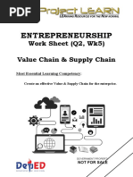 Entrepreneurship: Work Sheet (Q2, Wk5) Value Chain & Supply Chain