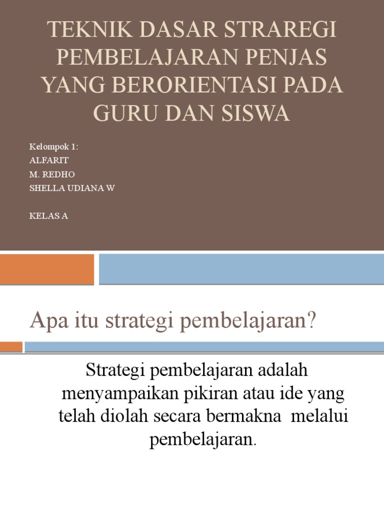 Strategi Pembelajaran Penjas Efektif | PDF