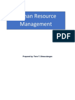 Human Resource Management: Prepared By: Terre T. Dimaculangan