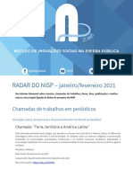 Radar Do NISP Janeiro - Fevereiro 2021.