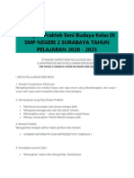 SKL Ujian Praktek Seni Budaya Kelas IX SMP NEGERI 2 SURABAYA TAHUN PELAJARAN 2020