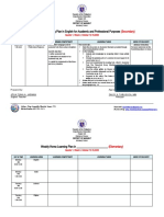 Weekly Learning Plan English Academic Purposes