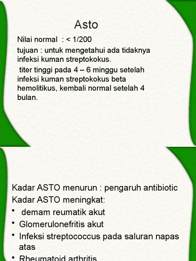 Pemeriksaan dan Interpretasi ASTO | PDF | Kesehatan Holistik | Sains ...