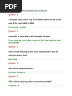 Compiler Design MCQ Questions and Answers