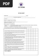 Cot Rpms Teacher I Iii Rating Sheet Pdf Curriculum Learning