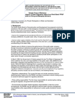 Sample Terms of Reference Advice/ Technical Assistance Re Water Regulation (Taken From World Bank/ PPIAF Toolkit On Hiring and Managing Advisers)