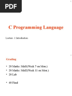 Csc181 1 - Introduction To C Programming