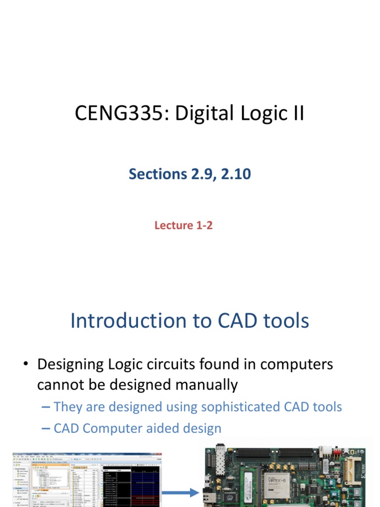 Lecture 1Introduction To CADVHDLCh2 v3 PDF Hardware