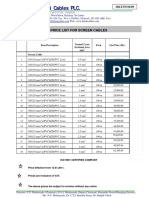 Kelani Cables PLC.: Price List For Screen Cables