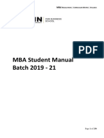 Student Manual - MBA Batch 2019-21