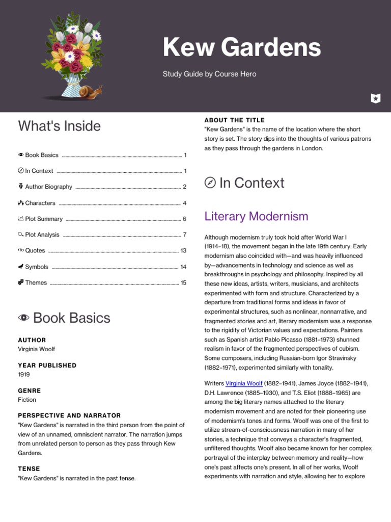 Kew Gardens PDF Virginia Woolf Modernism