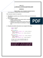 Lab # 12 Interacting With Basics of OS Through Python Shell Exercise