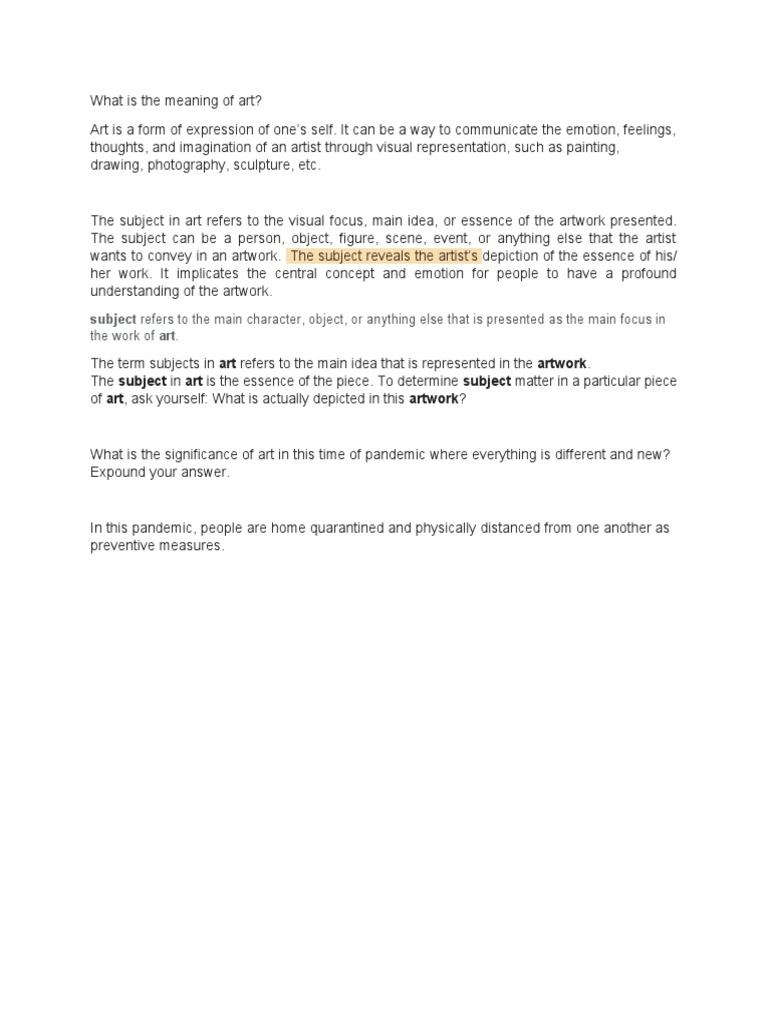 What Is The Meaning of Art PDF