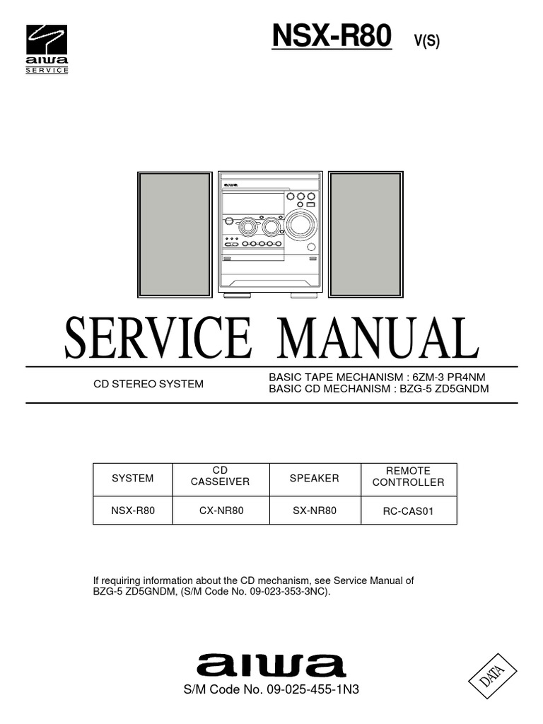 Service Manual: NSX-R80 | PDF | Loudspeaker | Capacitor