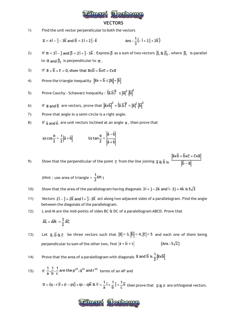 12 Maths Chapter 10 Assignments 1 | PDF | Triangle | Area