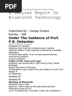 Download Seminar On Bluetooth Technology by anuprk SN49570137 doc pdf