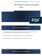 Capital Maintenance and Dividend LAW