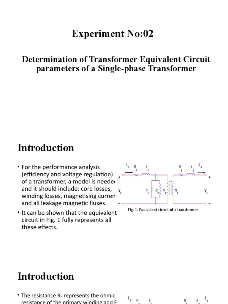 Transformer Equivalent Circuit Parameters | PDF | Transformer | Force