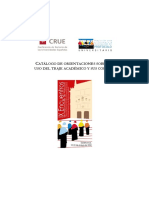 Catálogo Orientativo Sobre Los Colores Del Traje Académico Universidad de Salamanca
