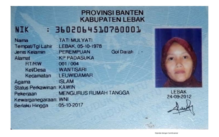 KTP - 3602064510780001 - KTP TATI PDF | PDF