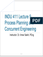 INDU 411 Lecture 5: Process Planning and Concurrent Engineering