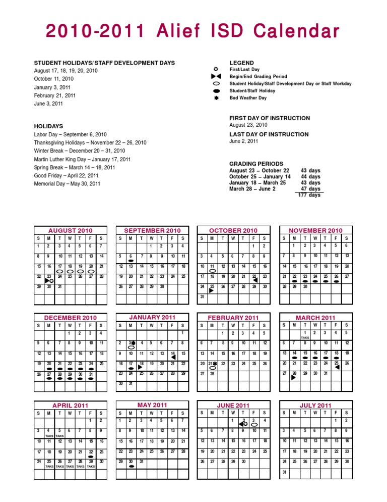 Calendar 20102011 FINAL | PDF | Weather