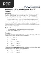 Activity 2.3.1 Octal & Hexadecimal Number Systems