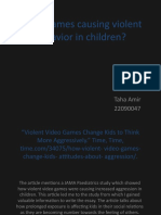 Video Games Causing Violent Behavior in Children?: Taha Amir 22090047