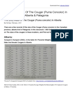 The Body Mass of The Cougar Puma Concolor