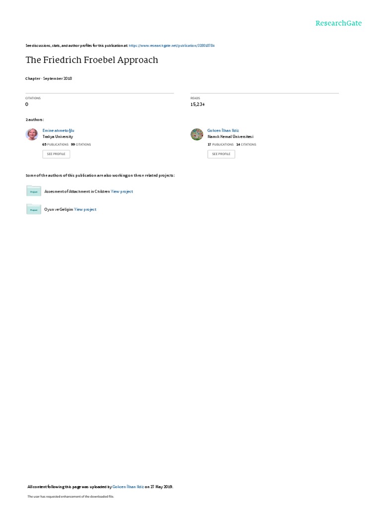 The Friedrich Froebel Approach: September 2018 | PDF | Preschool ...