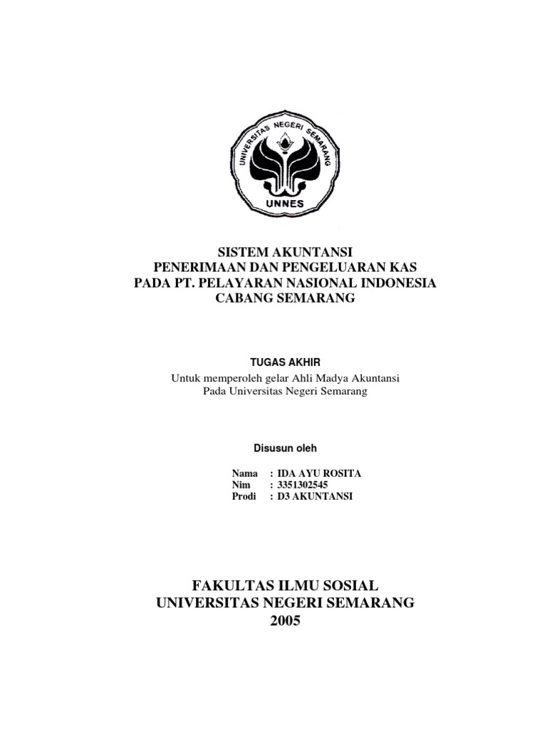 Sistem Akuntansi Penerimaan Dan Pengeluaran Kas Pada Pt Pelayaran Nasioal Indonesia Cabang Semarang