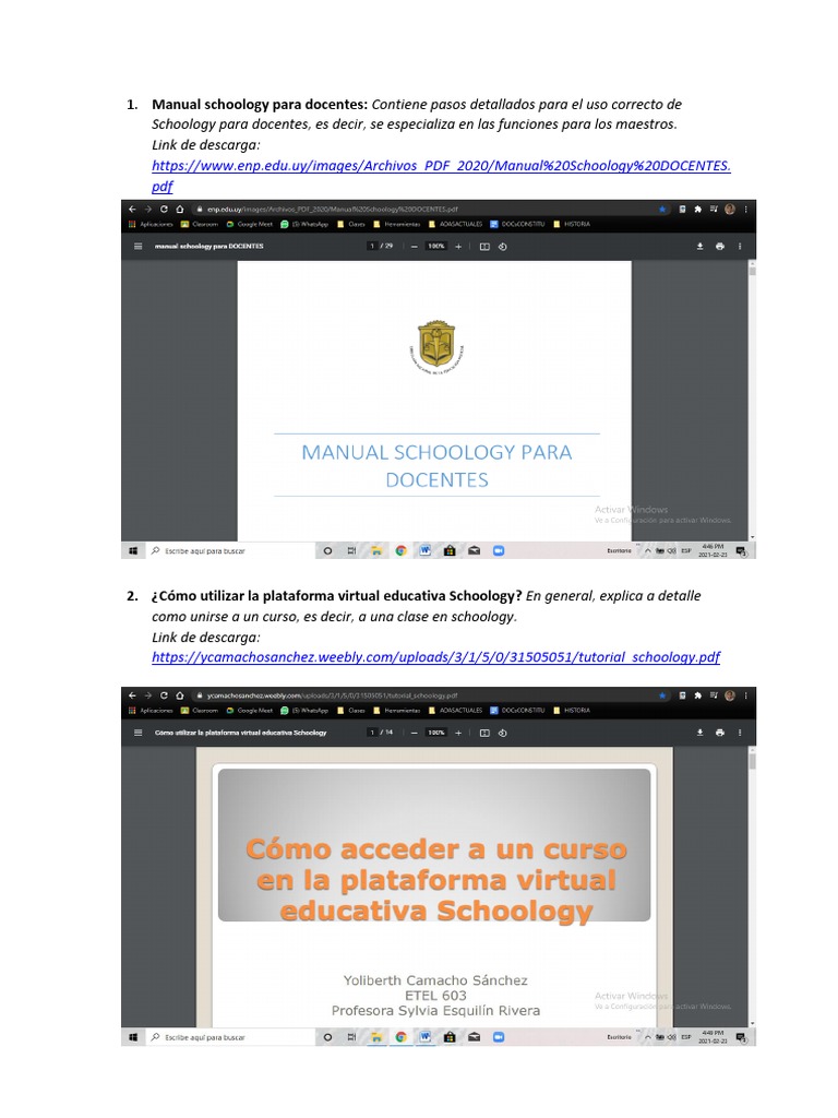 Manuales Y Guías Para El Uso De Schoology Pdf