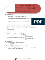 Série D'exercices 6 Lycée Pilote - Math - Systèmes A Deux Équations - 1ère AS (2016-2017) MR Mabrouki Salah