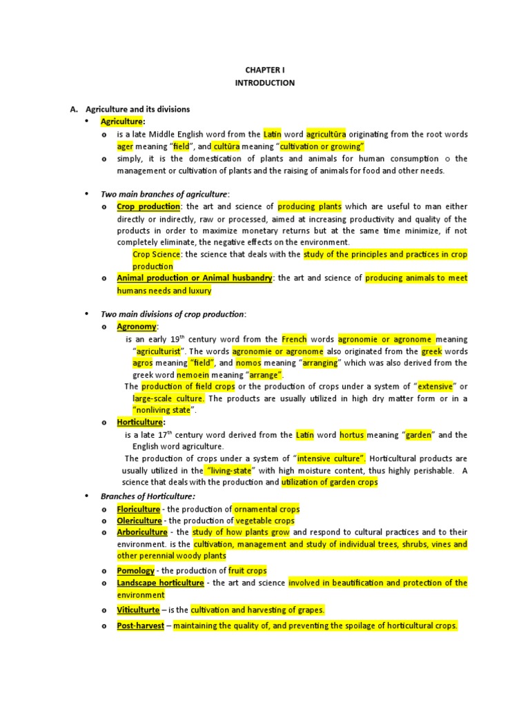 Basic Principles Of Crop Production