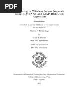 Clustering in Wireless Sensor Network Using K-Means and Map Reduce Algorithm