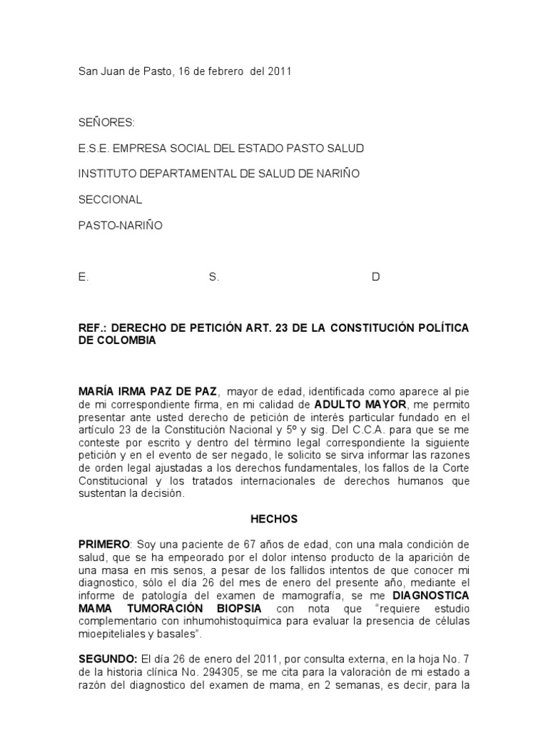 Cómo Se Redacta Un Derecho De Petición